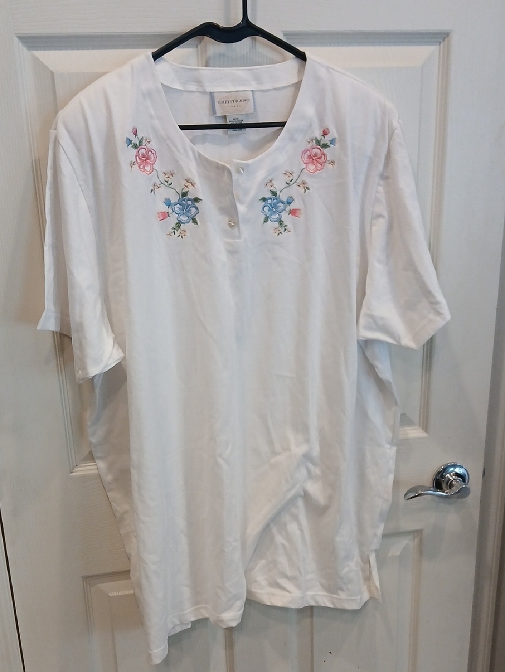 5/25 White Floral Embroidered Short-Sleeve Blouse - Christopher & Banks